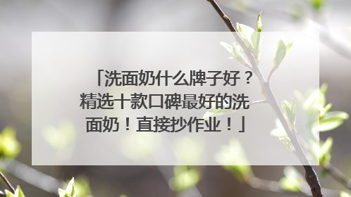 洗面奶什么牌子好？精选十款口碑最好的洗面奶！直接抄作业！