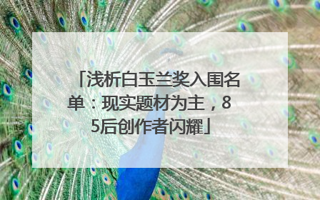 浅析白玉兰奖入围名单：现实题材为主，85后创作者闪耀