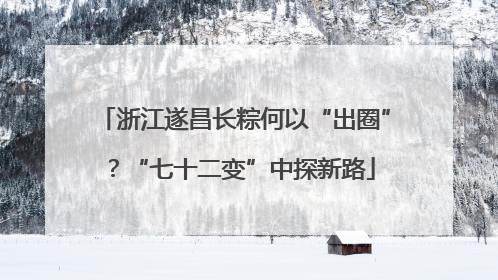 浙江遂昌长粽何以“出圈”？“七十二变”中探新路