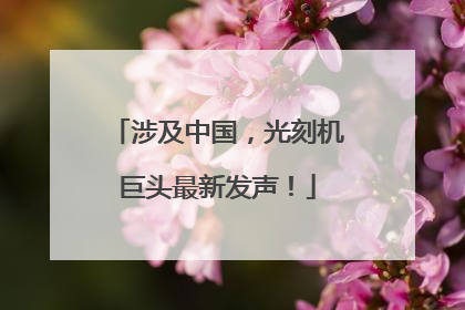 涉及中国，光刻机巨头最新发声！