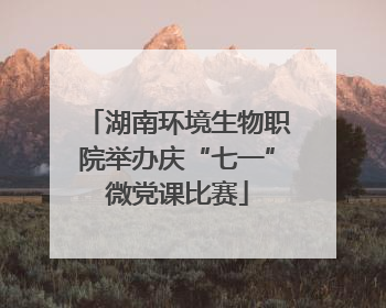 湖南环境生物职院举办庆“七一”微党课比赛