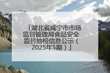湖北省咸宁市市场监督管理局食品安全监督抽检信息公示（2025年5期）