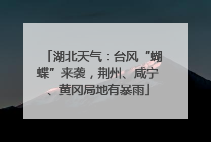 湖北天气：台风“蝴蝶”来袭，荆州、咸宁、黄冈局地有暴雨