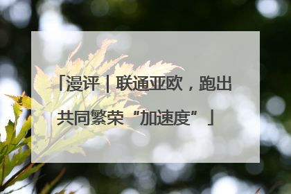 漫评｜联通亚欧，跑出共同繁荣“加速度”