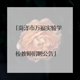 菏泽市万福实验学校教师招聘公告