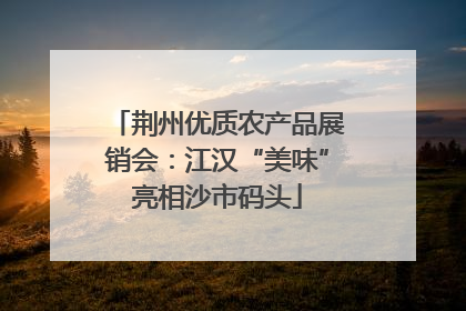 荆州优质农产品展销会：江汉“美味”亮相沙市码头