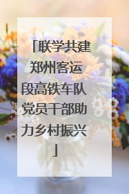 联学共建 郑州客运段高铁车队党员干部助力乡村振兴