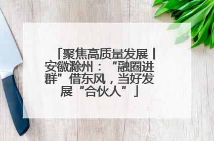 聚焦高质量发展丨安徽滁州：“融圈进群”借东风，当好发展“合伙人”