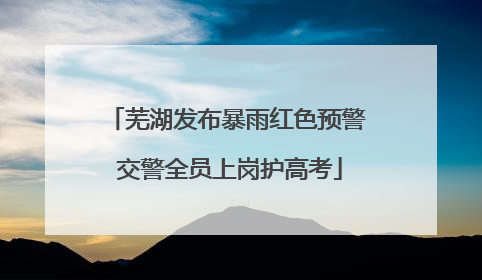 芜湖发布暴雨红色预警 交警全员上岗护高考