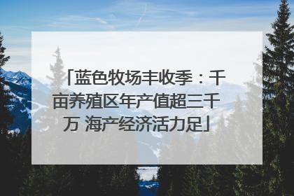 蓝色牧场丰收季：千亩养殖区年产值超三千万 海产经济活力足