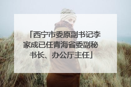 西宁市委原副书记李家成已任青海省委副秘书长、办公厅主任