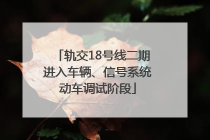 轨交18号线二期进入车辆、信号系统动车调试阶段