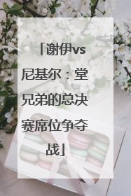 谢伊vs尼基尔：堂兄弟的总决赛席位争夺战