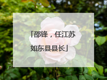 邵锋，任江苏如东县县长