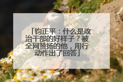 钧正平：什么是政治干部的好样子？被全网赞扬的他，用行动作出了回答