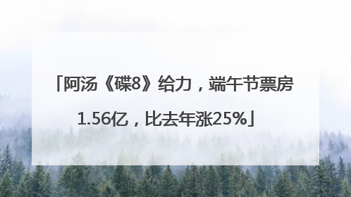 阿汤《碟8》给力，端午节票房1.56亿，比去年涨25%