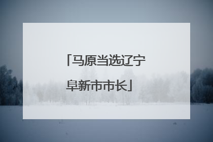 马原当选辽宁阜新市市长