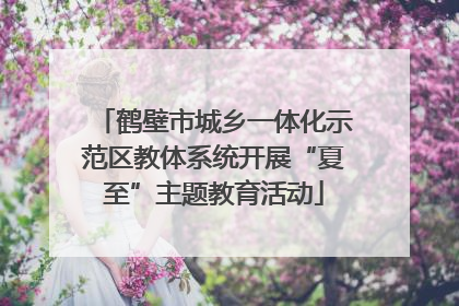 鹤壁市城乡一体化示范区教体系统开展“夏至”主题教育活动