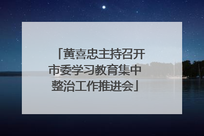 黄喜忠主持召开市委学习教育集中整治工作推进会
