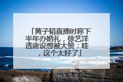黄子韬直播时称下半年办婚礼，徐艺洋透露设想被大赞：哇，这个太好了