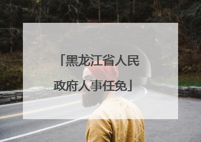 黑龙江省人民政府人事任免