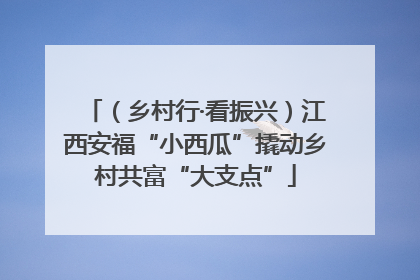 （乡村行·看振兴）江西安福“小西瓜”撬动乡村共富“大支点”