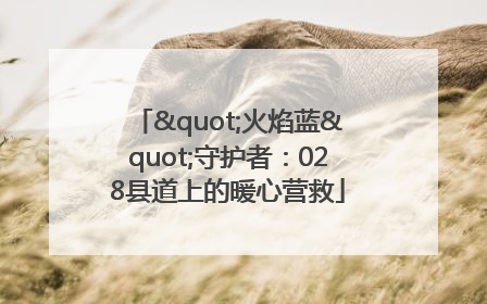 "火焰蓝"守护者：028县道上的暖心营救