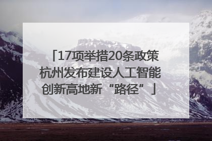 17项举措20条政策 杭州发布建设人工智能创新高地新“路径”