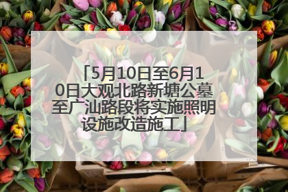 5月10日至6月10日大观北路新塘公墓至广汕路段将实施照明设施改造施工