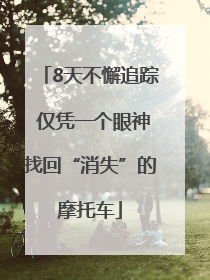 8天不懈追踪 仅凭一个眼神找回“消失”的摩托车