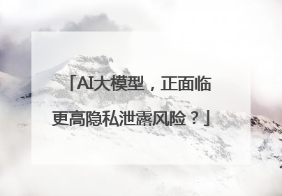 AI大模型，正面临更高隐私泄露风险？