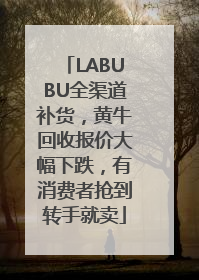 LABUBU全渠道补货，黄牛回收报价大幅下跌，有消费者抢到转手就卖